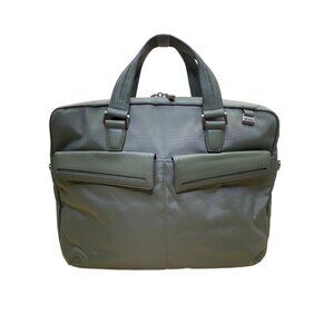 Tumi Unisex Olive Green Nylon Lining Removable Strap Slim Laptop Messenger Bag